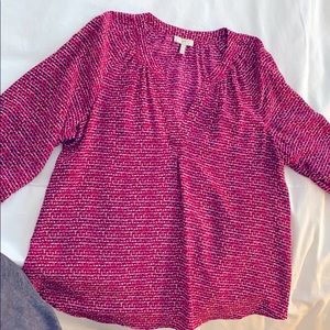 3/4 sleeve silk blouse